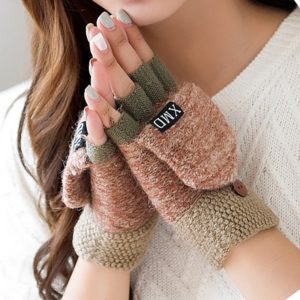 Warm Wool Mittens Gloves Knitted Women