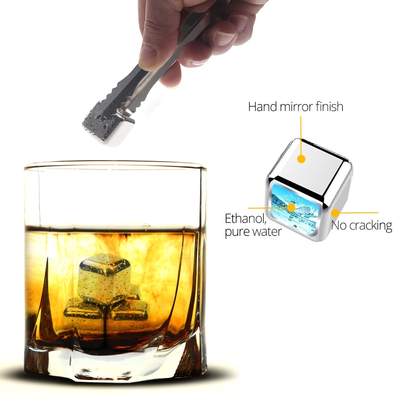 whiskey steel ice cubes