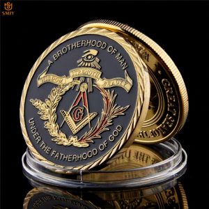 Euro Masonic Association Gold Plated Token Commemorative Coin