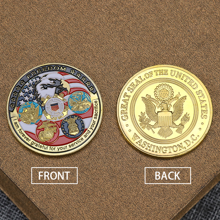 USA Navy USAF USMC Army Coast Guard Coin
