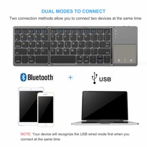 Foldable Bluetooth Keyboard Portable with Touchpad