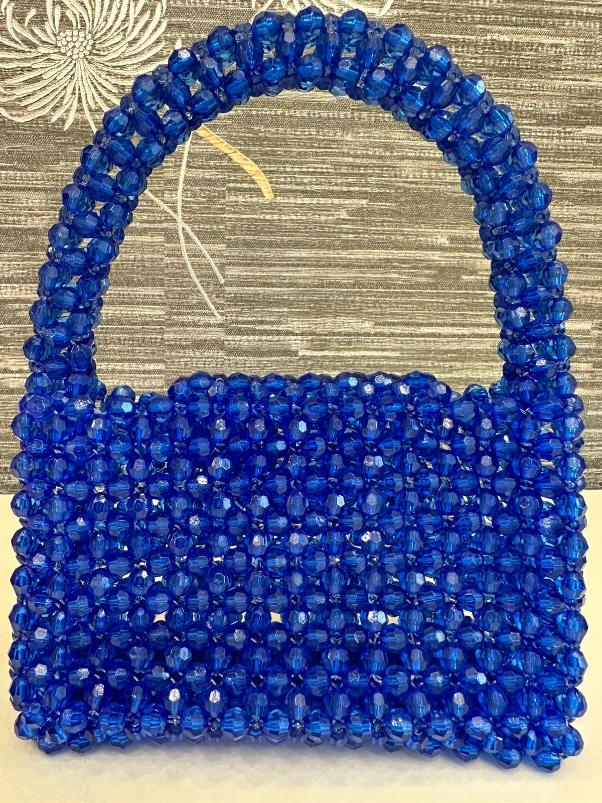 handmade blue handbag transparent