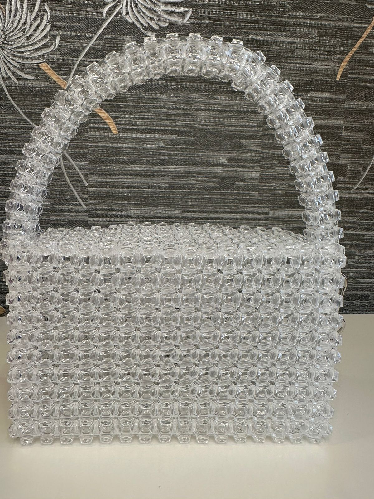 handmade white handbag transparent