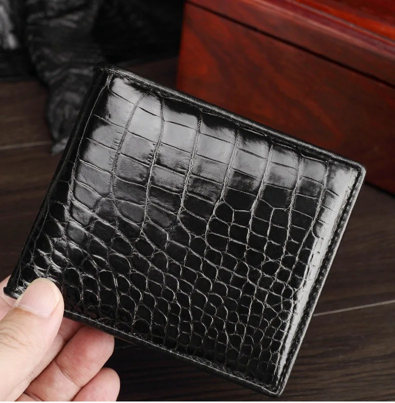 black crocodile leather wallet