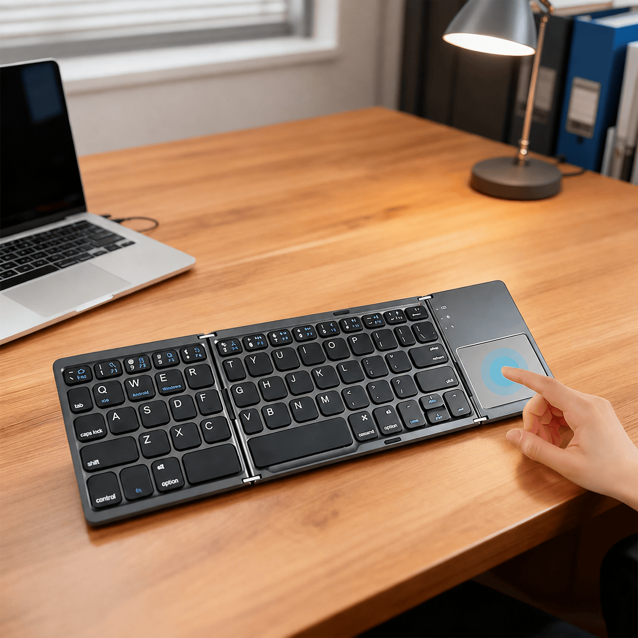 Tri-Fold Bluetooth Keyboard with Touchpad